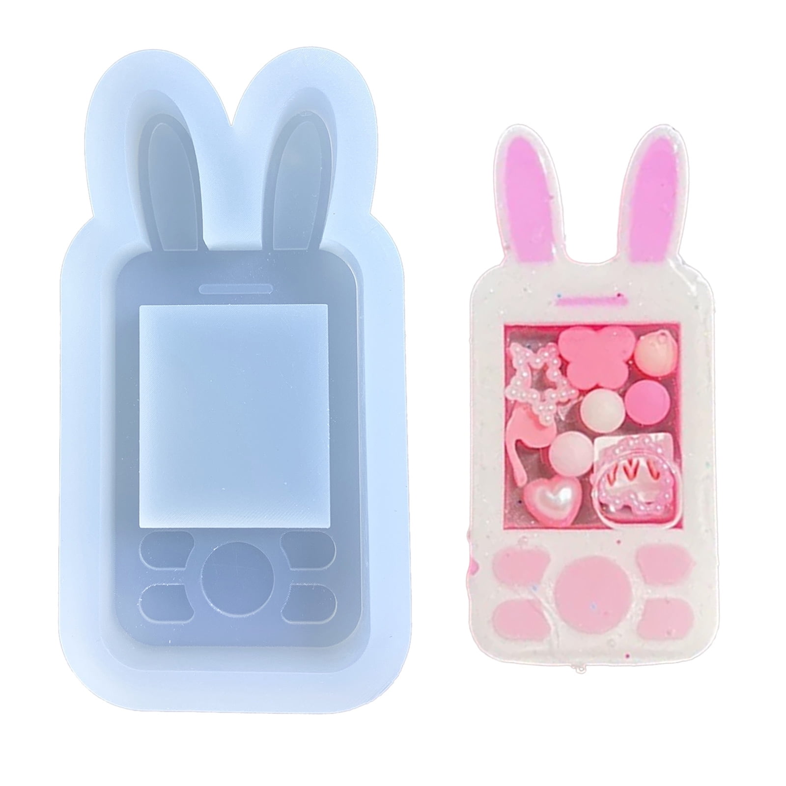 Voyyphixa 4 PCS Bowknot Resin Shaker Molds - Heart, Round, Rectangle Hollow Silicone Molds For Charms & Keyrings 3 thumbnail image