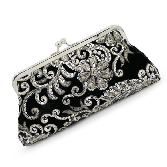 Giaone Retro Beaded Evening Clutch Bag With Rhinestones Embellishments For Women In Black Velvet Crossbody Shoulder Bags