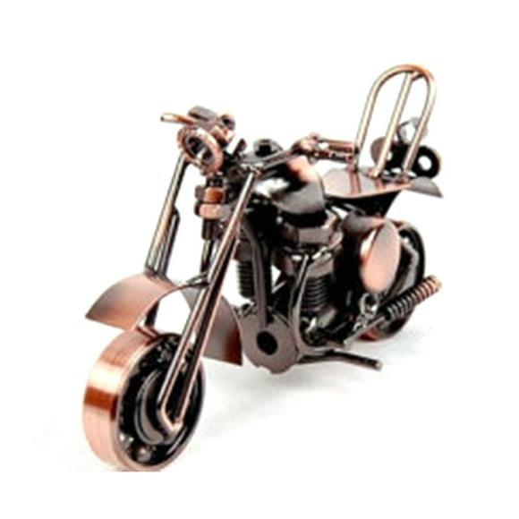 Giaone Retro Soldering Wrought Iron Motorcycle Model Ornament Vintage Motor Figurine Motorbike Prop Home Office Decoration
