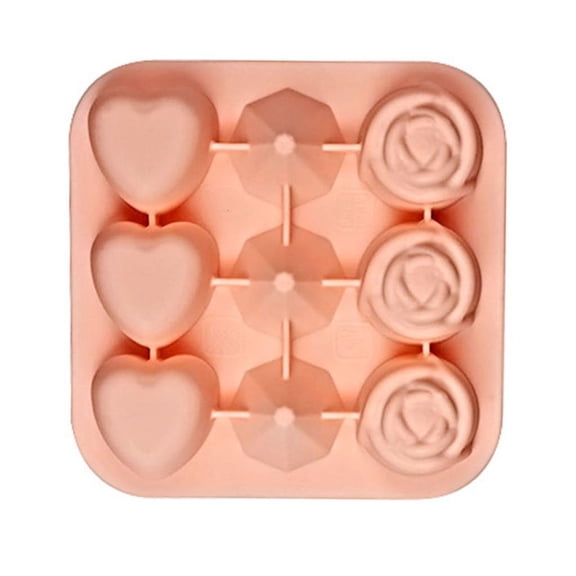 Giaone Ice Cube Mold Rose Heart Ice Cube Tray Flexible Silicone Ice Maker