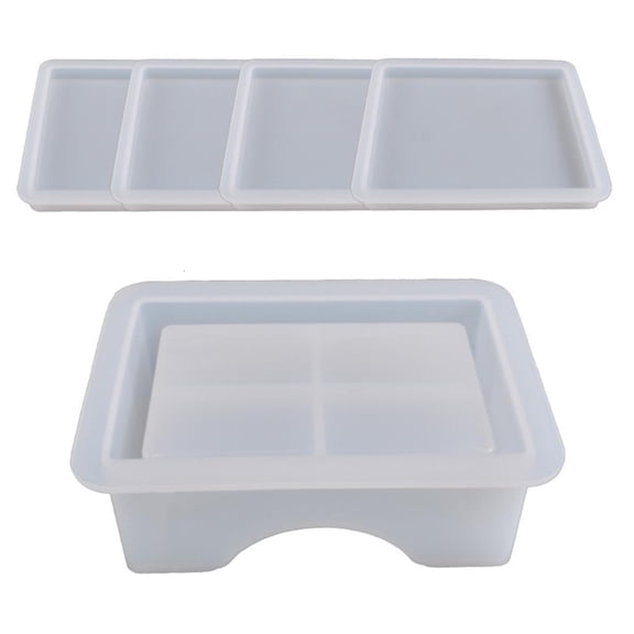 Giaone Round Square Honeycomb Coaster Storage Box Mold Cup Mats Resin Molds Set