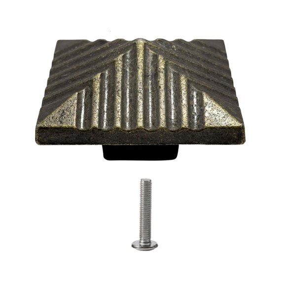 Giaone Rustproof Zinc Single Hole Pull Handle Retro Square Furniture Hardware