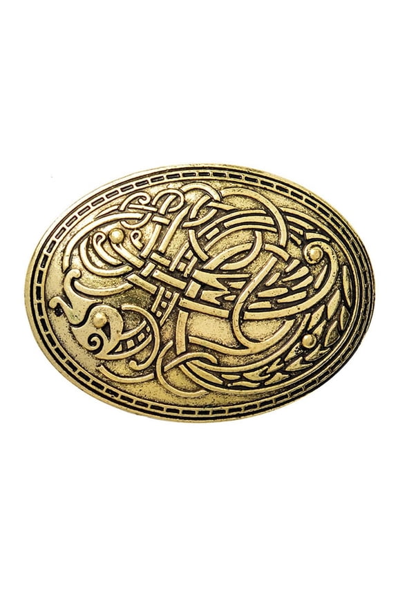 Wolf Carved Brooch Pin Clothing Accessory Women Ethnic Badge Jewelry Adornment
