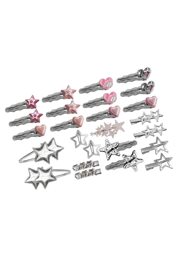 Set Of 25 Trendy 2000s Hair Clip Metal Star Hair Accessories For Women Party Daily Wear
