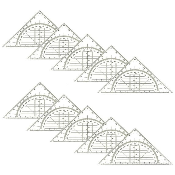 Giaone Set Square Built-in 180 Degrees Protractor Math Drafting Ruler for Drafting
