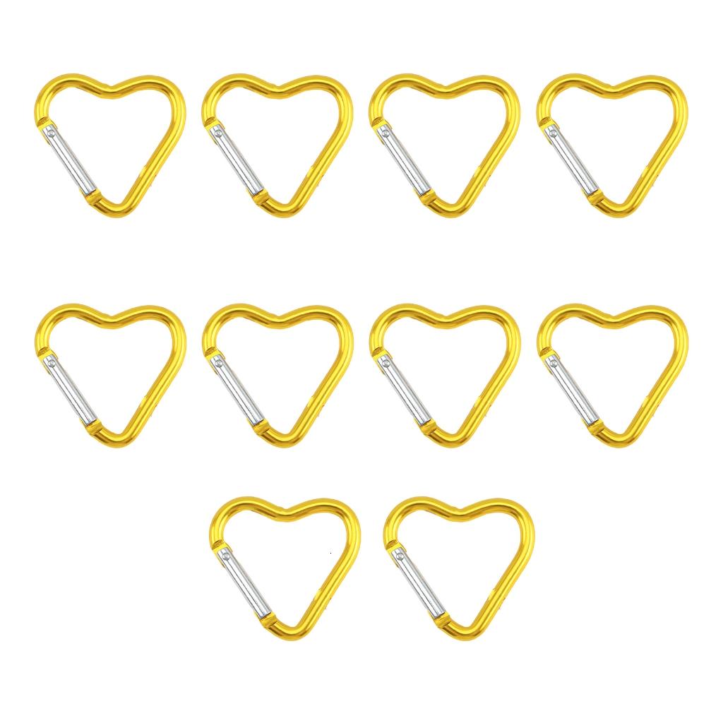 Giaone Set of 10 Creative Heart Shape Carabiner Keychains for Backpack ...