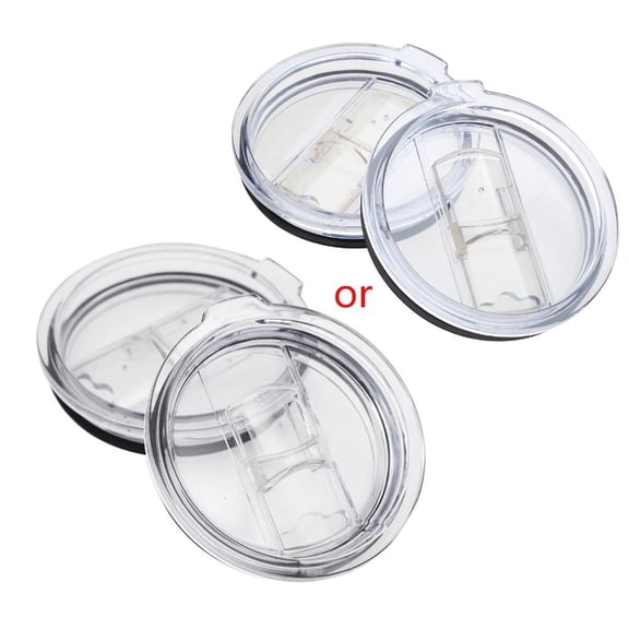 Giaone 2 Pack Resistant Lids Sliding Covers Spill Proof Clear Mugs Cups