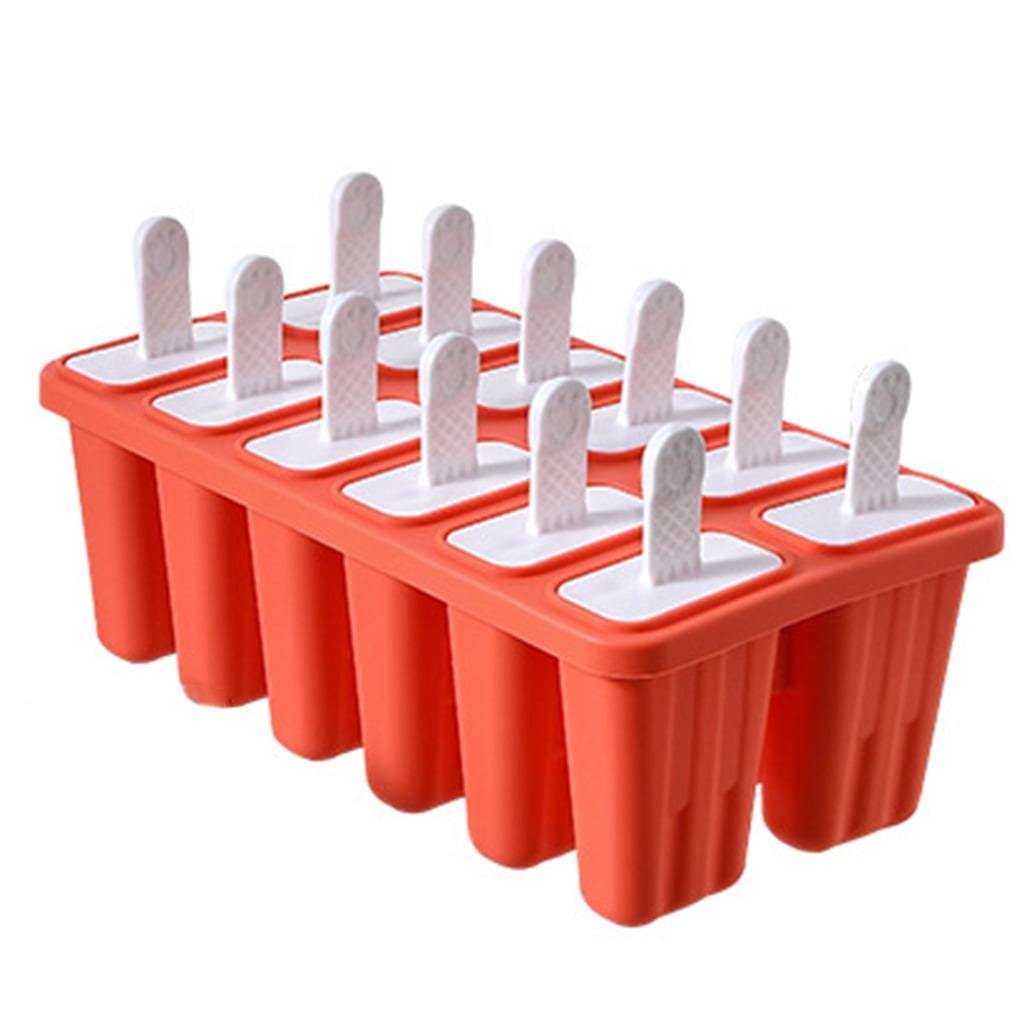 10-Cell Silicone Popsicle Mold With Sticks – Reusable Ice Pop Maker For Homemade Treats