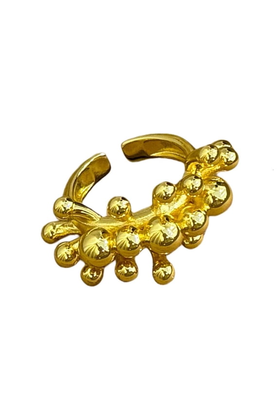 Silver/Gold Plated Ball Rings Unisex Artistic Statement For Women And Men Stylish Hand Accessory