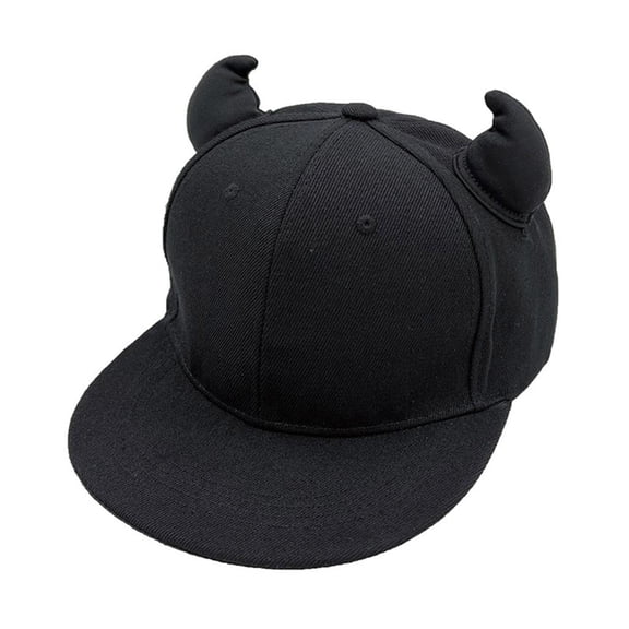 Giaone Simple Baseball Cap Adjustable Cap Summer Hat with Devil Horn Decor