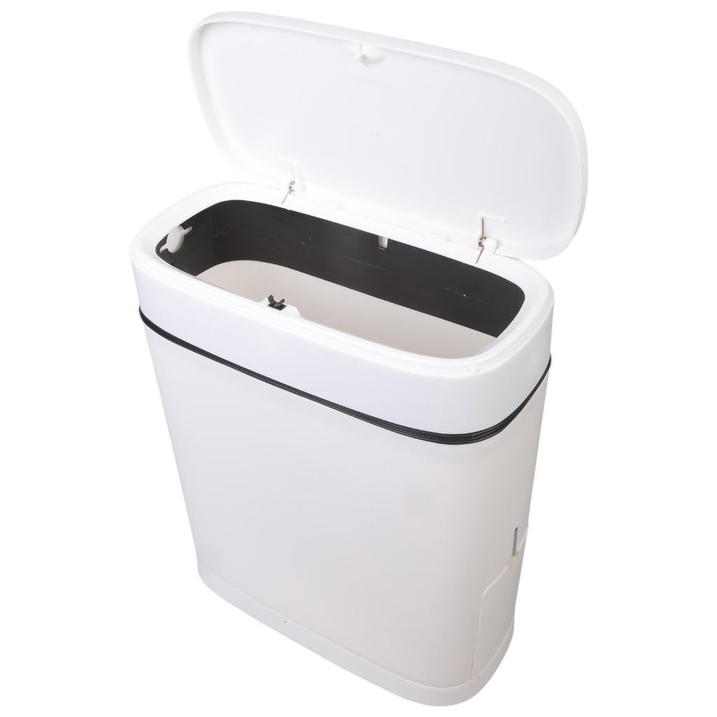 Giaone 14L Bathroom Trash Bin Trash Can With Lid & Featuring Toilet Brush Holder