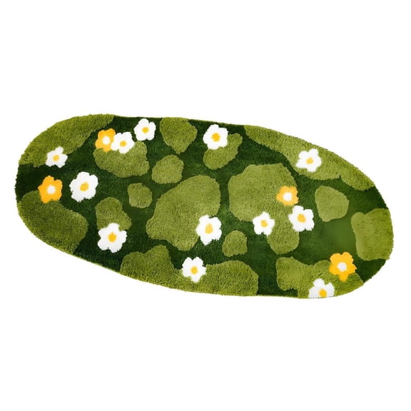 Giaone Soft Spring Floral Bath Mat with Nonslip Backing, Comfortable Bathroom Rug for and