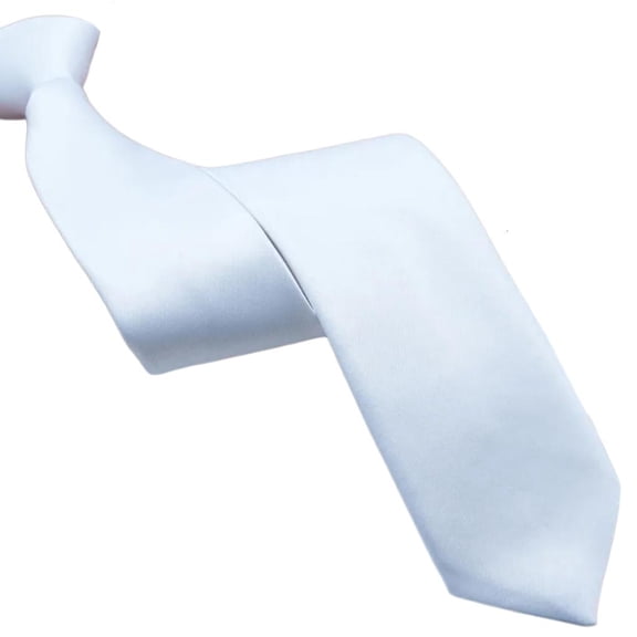 Giaone Solid Color White Silk Pre Tied Neck Tie for Formal Event and Business Meetings