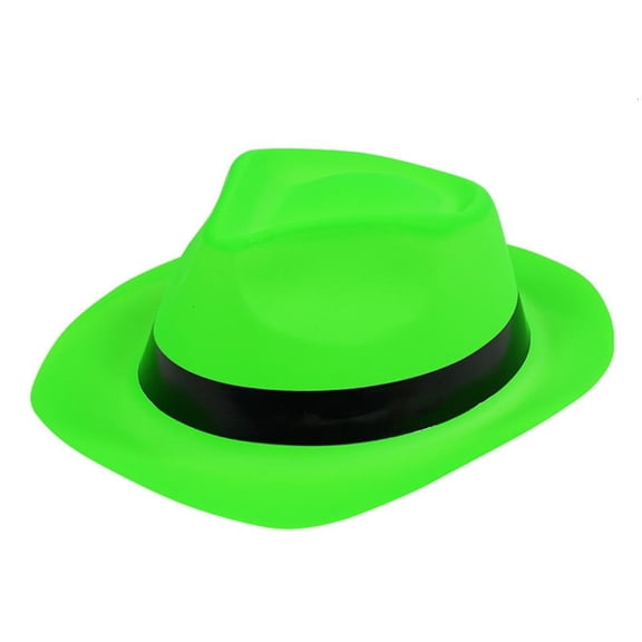 Giaone Solid Novelty Plastic Cowboy Hats Gangster Hat for Women Men Photo Props