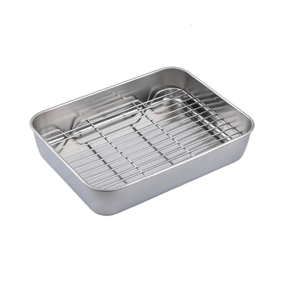 Giaone Stainless Steel Roasting Baking Tray with Wire Rack For Uniform Cooking Result