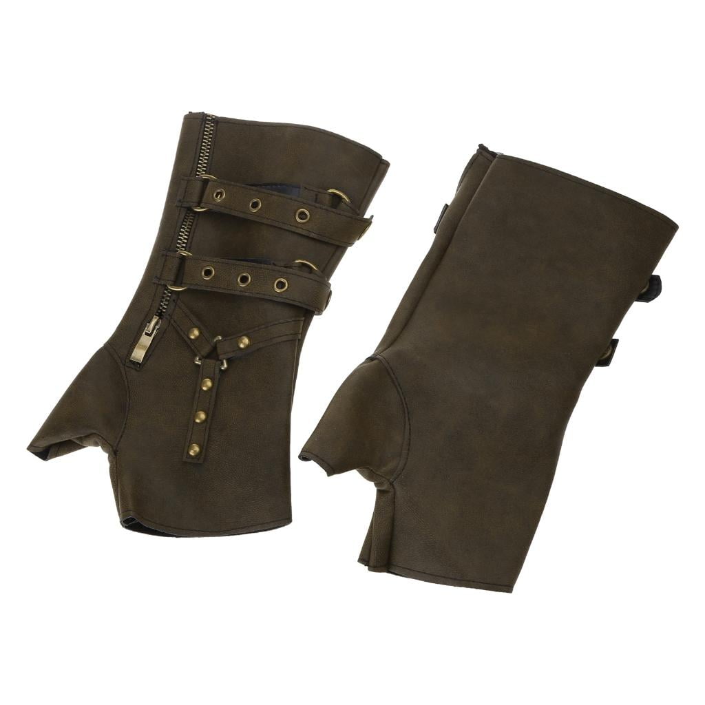 Giaone Steampunk Fingerless Gloves Custume Medieval Vintage Boxing Gloves
