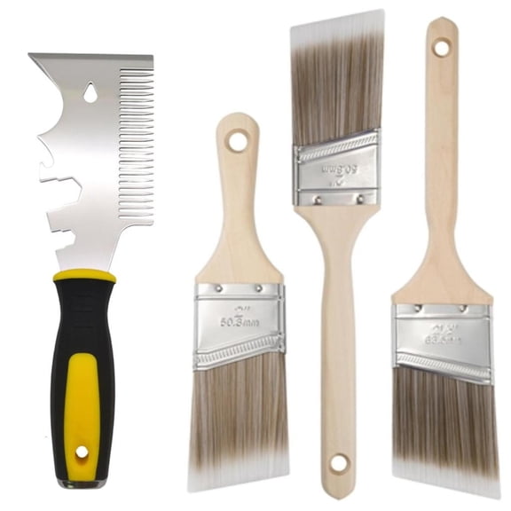 Giaone Strong Painting 2.5 Inch Angled Brush With Detangling Comb Edge Coverage