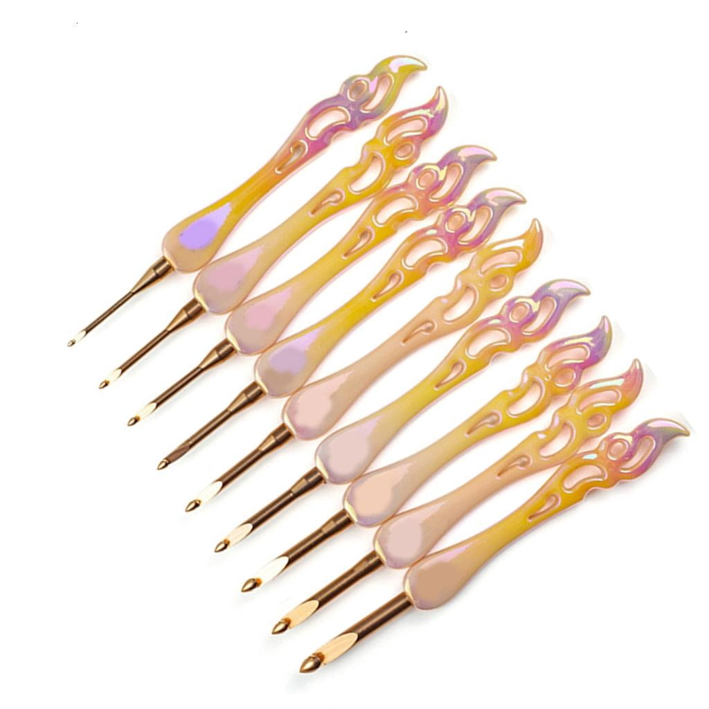 Giaone Sturdy Acrylic Crochet Hook Set Elegant Color Large Handle For Knitting And Crafting