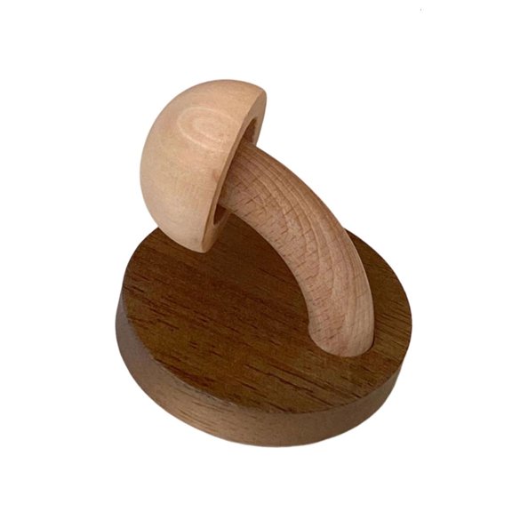 Giaone Sturdy Wooden Mushroom Hook with Adhesive for Damage Release Installation in Entryway Room or Bathroom