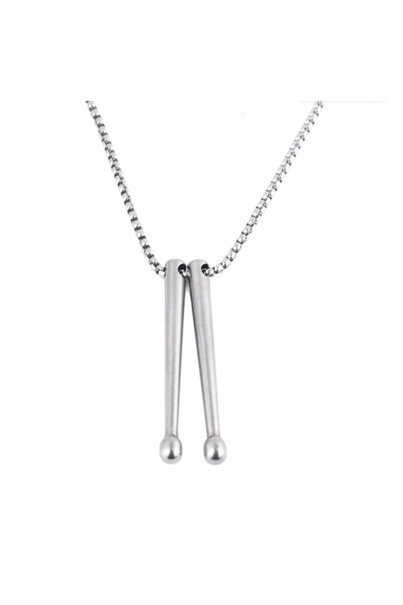 Stylish Drummer Necklace with Drum Stick Pendant Delicate Neck Jewelry Charm