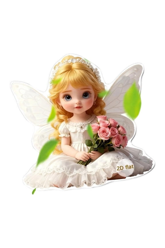 Stylish Keyring Pendant for Women and 2D Flat Acrylic Fairies Figurine Charm for Backpacks and Ornament