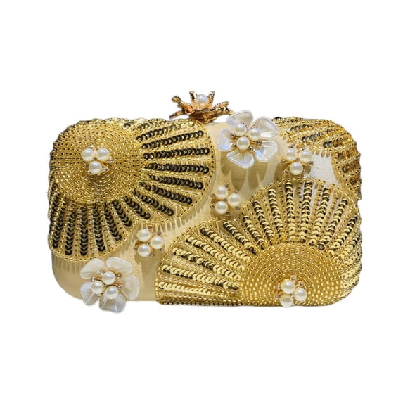 Giaone Luxurious Evening Bag Handbag with Pearls Shoulder Bags for Bridal Parties