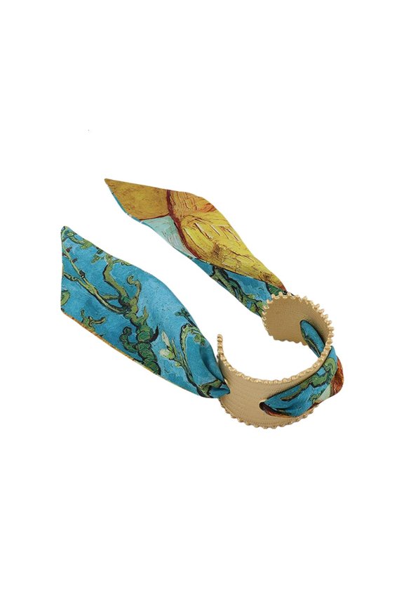 Silk Scarf Bracelet Adjustable Hollowed out Bangle for Women Fashion Accessory