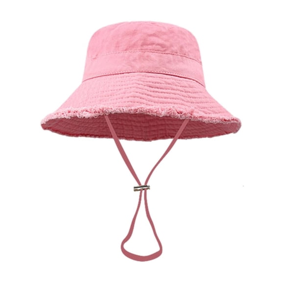 Giaone Summer Fisherman Hat for Women Outdoor Bucket Hat Frayed Edge Wide Brim Cap
