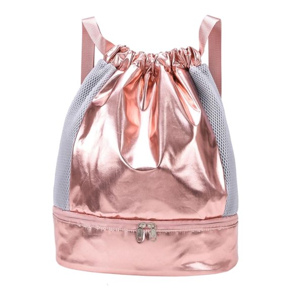 Giaone Swim Bag Drawstring Gym Bag Fitness Bag Sport Bag with Shoes Compartment