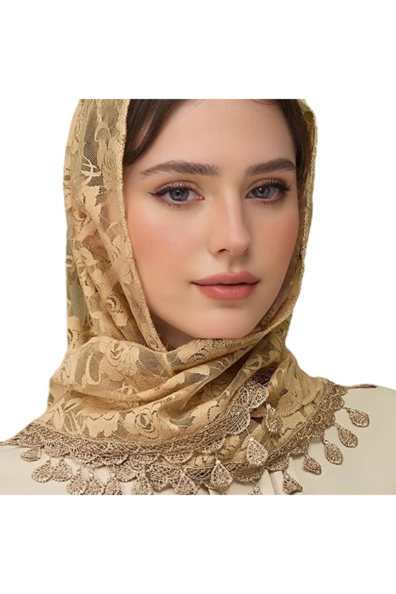 Traditional Tassels Lace Head Scarf Women Headwrap Catholic Chapel Bridal Veils