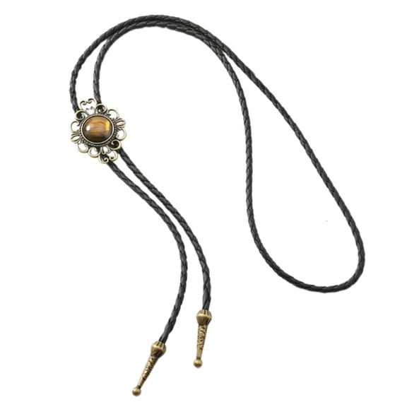 Giaone Trendy Southwest Bolo Tie Necklace Alloy PU Chain Jewelry for Street Styles