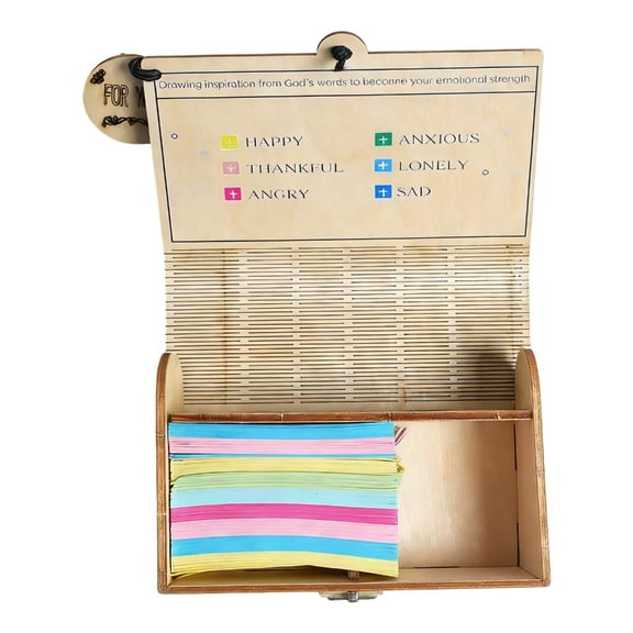 Giaone Unique Bible Inspires Wooden Organiser For Note Storage Cards And Messages Multifunctional Box