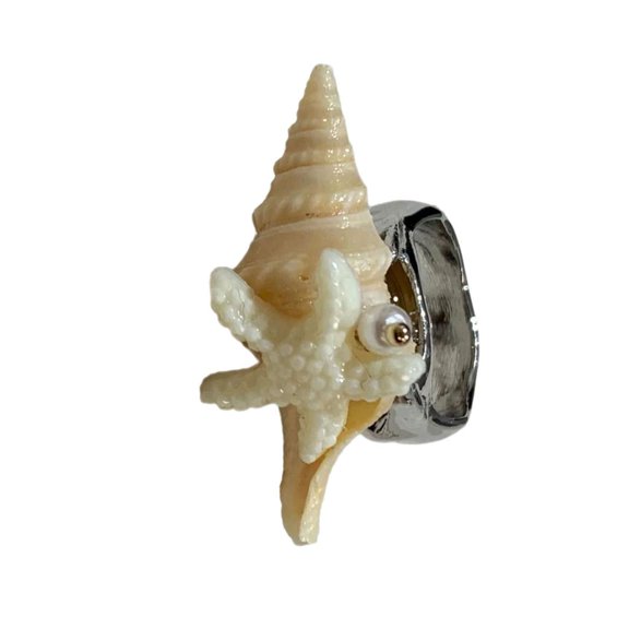 Giaone Unique Conch And Starfishes Rings Adjustable Size Jewelry Finger Accessory For Beach Lovers