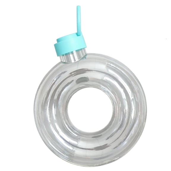 Giaone Unique Doughnuts Shape Transparency Water Bottle With Secures Seal Beverage Container Practical Drinkware