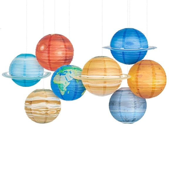 Giaone Unique Paper Decorations Planet Shape for Space Decors Kids Birthday