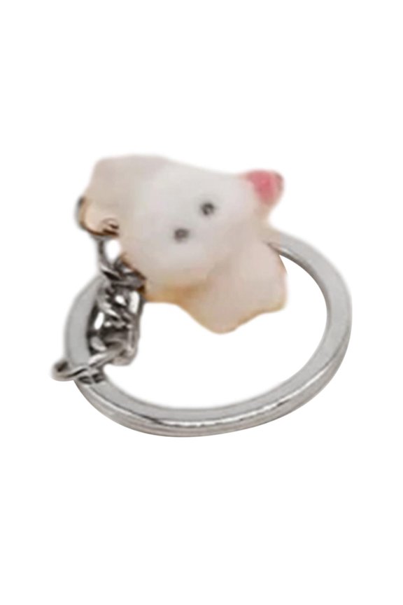Versatile Rabbit Keychain Accessory Flocking Keyring for Kids Bag Decor