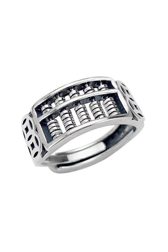 Vintage Abacus Good Fortune Ring Fashion Adjustable Rings for Men Women Lady