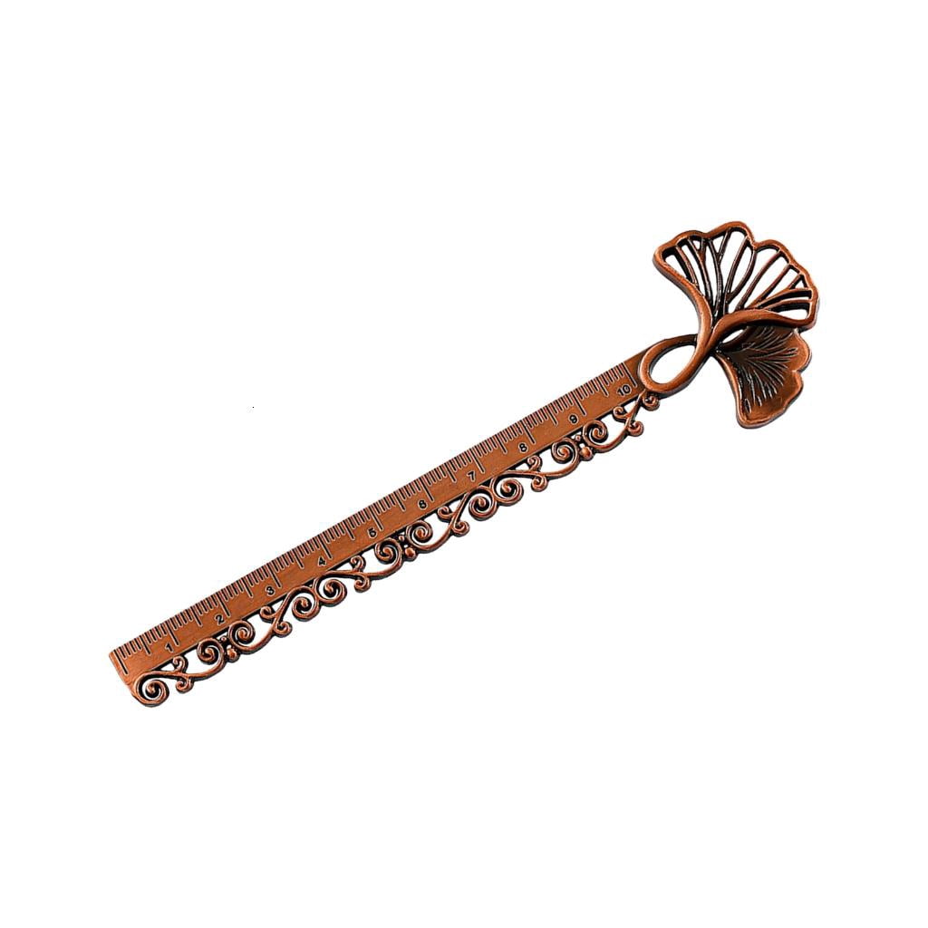 Giaone Vintage Leaf Bookmarks Metal Bookmarks with Scale Ruler Book ...