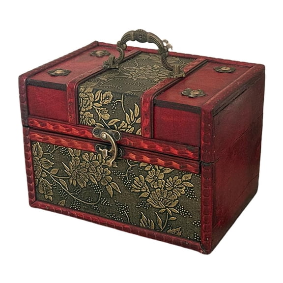 Giaone Vintage Wooden Storage Box Decorative Treasure Container for Jewelry and Gifts