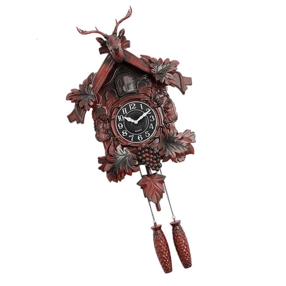 Giaone Wall Cuckoo Clock with Deer Head Shape and Hourly Chimes Quick Installation