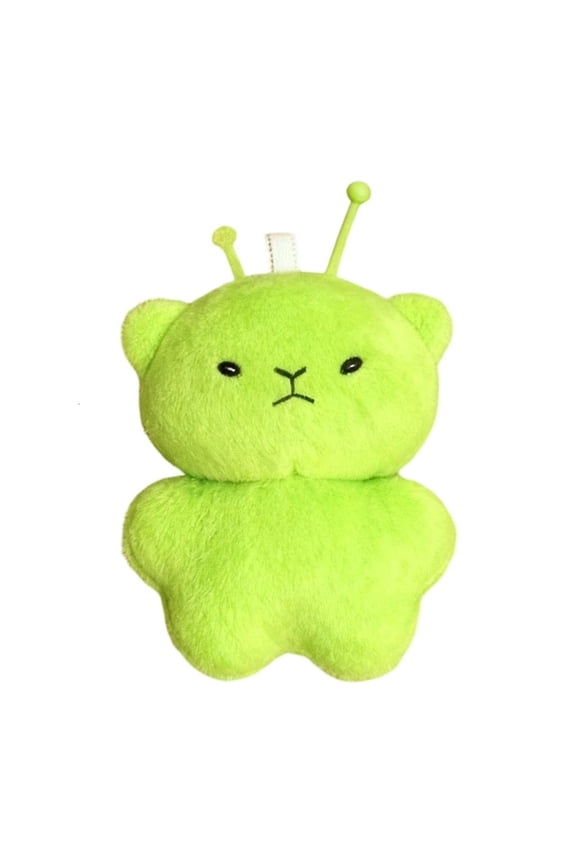 Washable Green Alien Plush Rings For Bags Keys Washable Decoration Unique