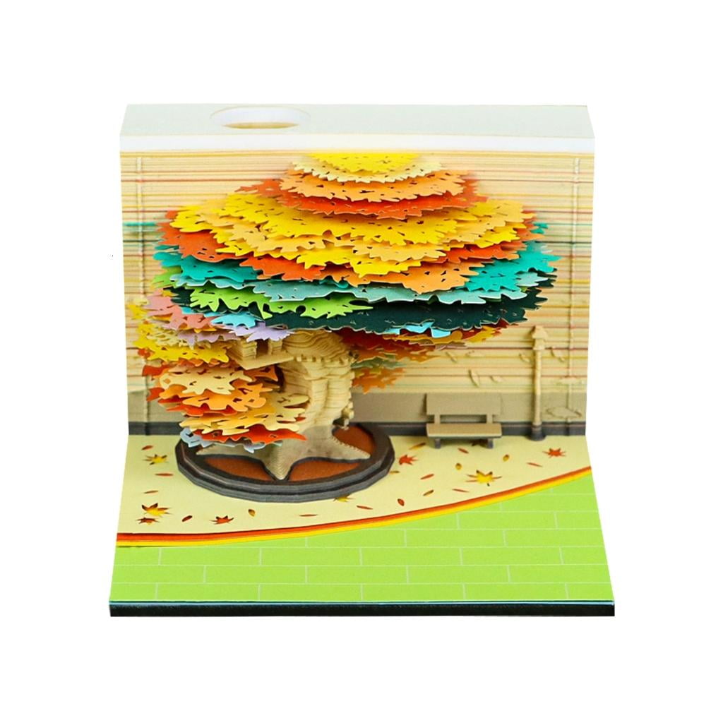 Giaone Weekly Planner With 3D Paper Craft Spring Landscape For Office Organization