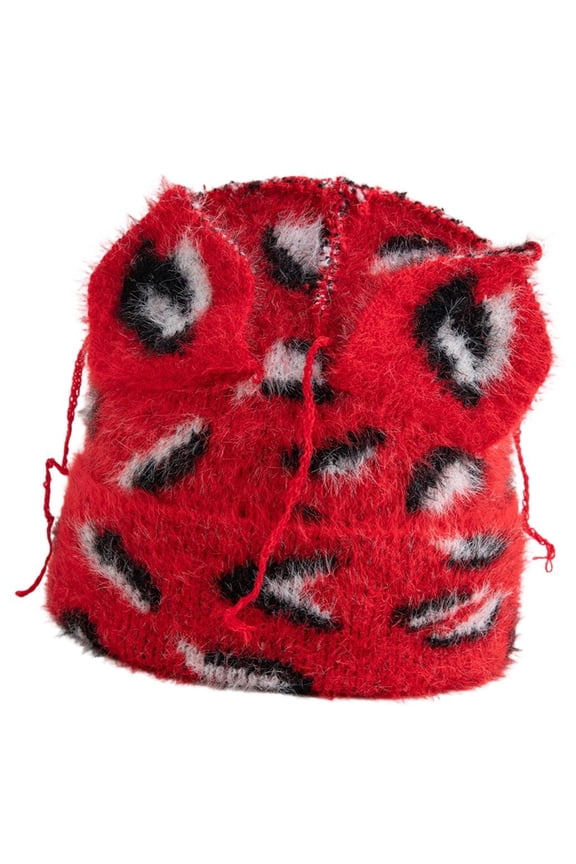 Winter Unisex Brimless Hat with Pattern Cats Ear Acrylic Fibre Hat