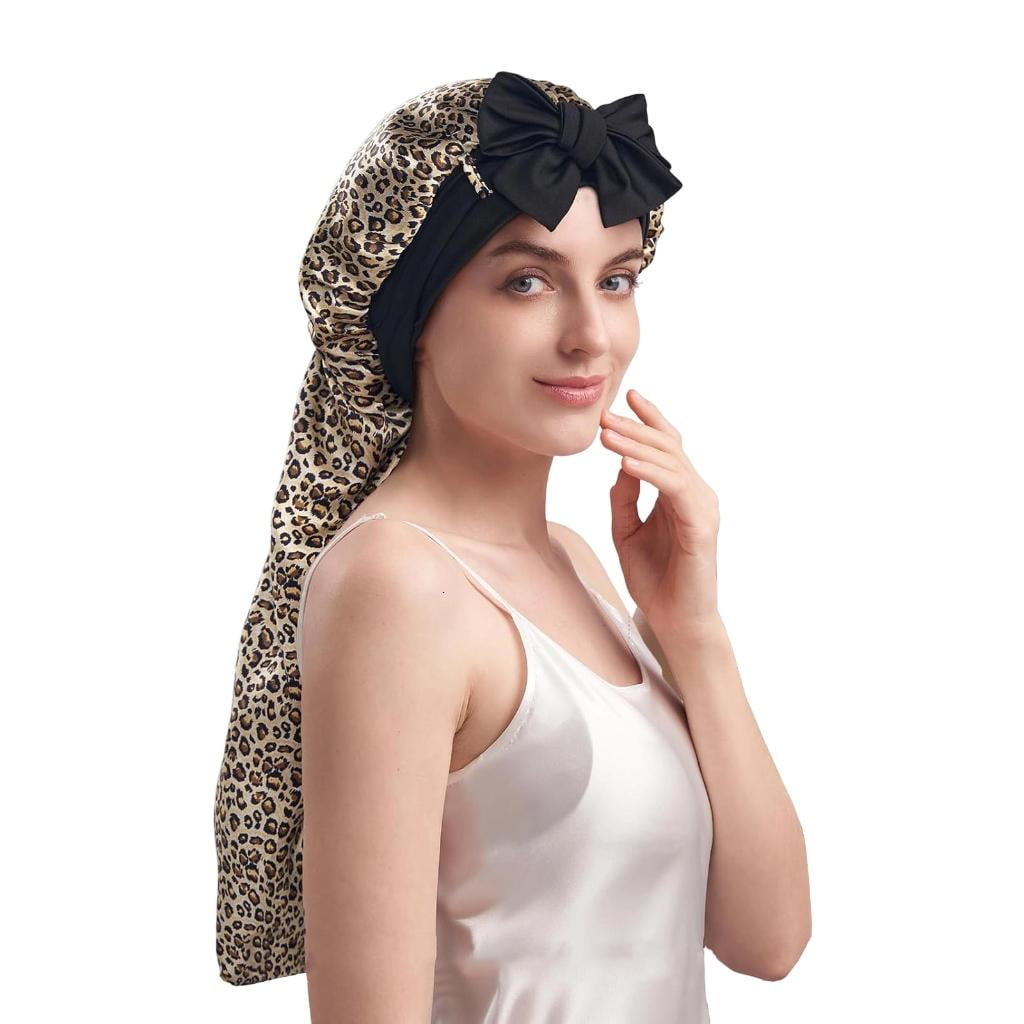 Giaone Women Silk Night Cap Hair Bonnet Elegant Headwear Sleeping Hat Night Hat