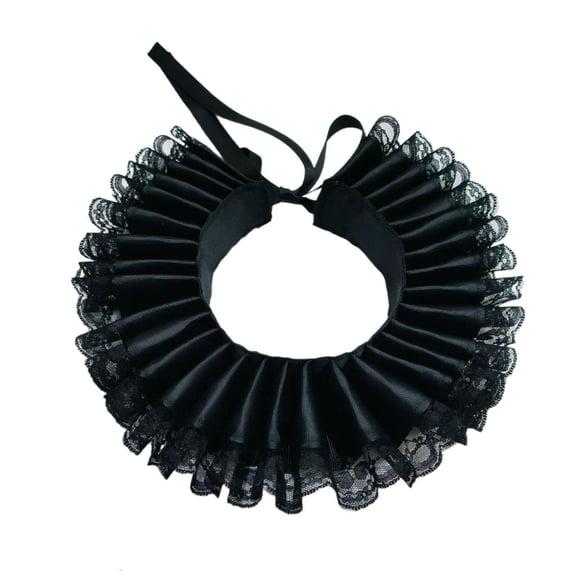 Giaone Women Victorian Renaissance Lace Trim Ruffled Neck Collar for Costume