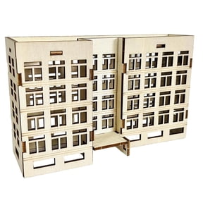 Giaone Wooden Apartment Assembled Model Miniature Architectural Building Model Outland Realisms Scene Diys Painting