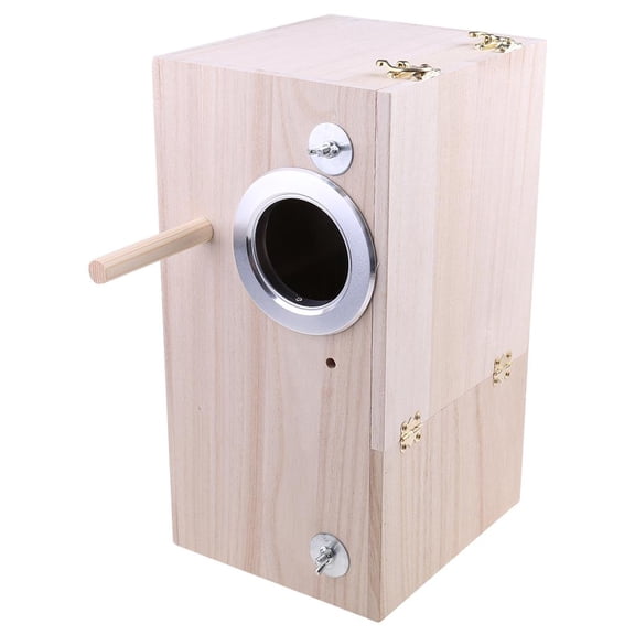 Giaone Wooden Bird Nesting Breeding Box House Parakeet Mating for Case with Clear Window for Cockatiel Finch Canaries Lovebird Parrotlet Conure Parrot Birdcage