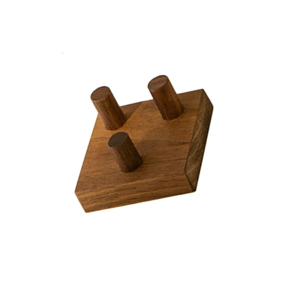 Giaone Wooden Display Stand Three Prong Square Base For Small Decorative Ornaments