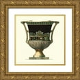 thumbnail image 1 of Giardini 20x20 Gold Ornate Wood Framed with Double Matting Museum Art Print Titled - Crackled Large Giardini Urn I, 1 of 4