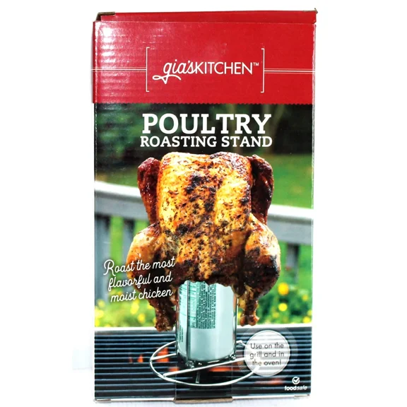 Gias Kitchen Poultry Roasting Stand Rack Beer Can Chicken Roaster
